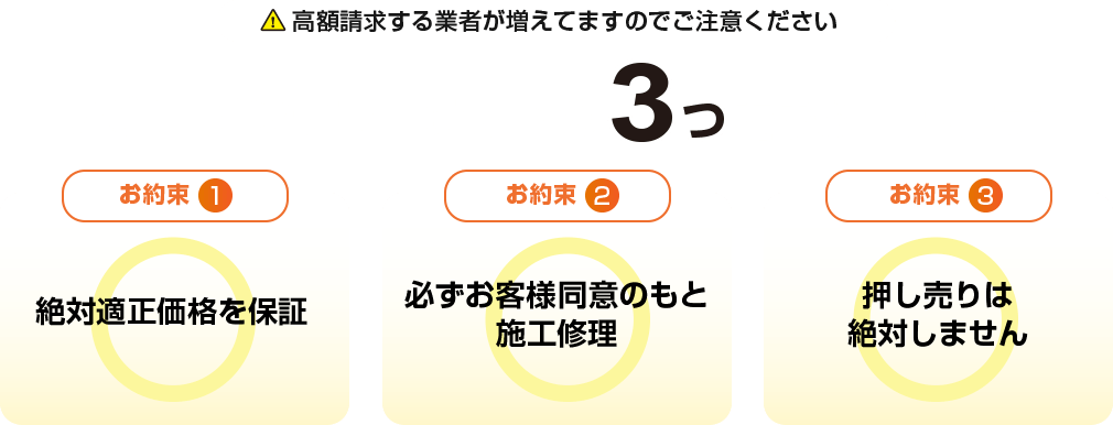 水道屋メンテプロは以下の3つをお約束します